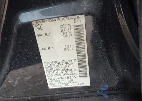 2013 Nissan Altima 2.5 Sv из США, поврежденный, VIN 1N4AL3AP6DN485557